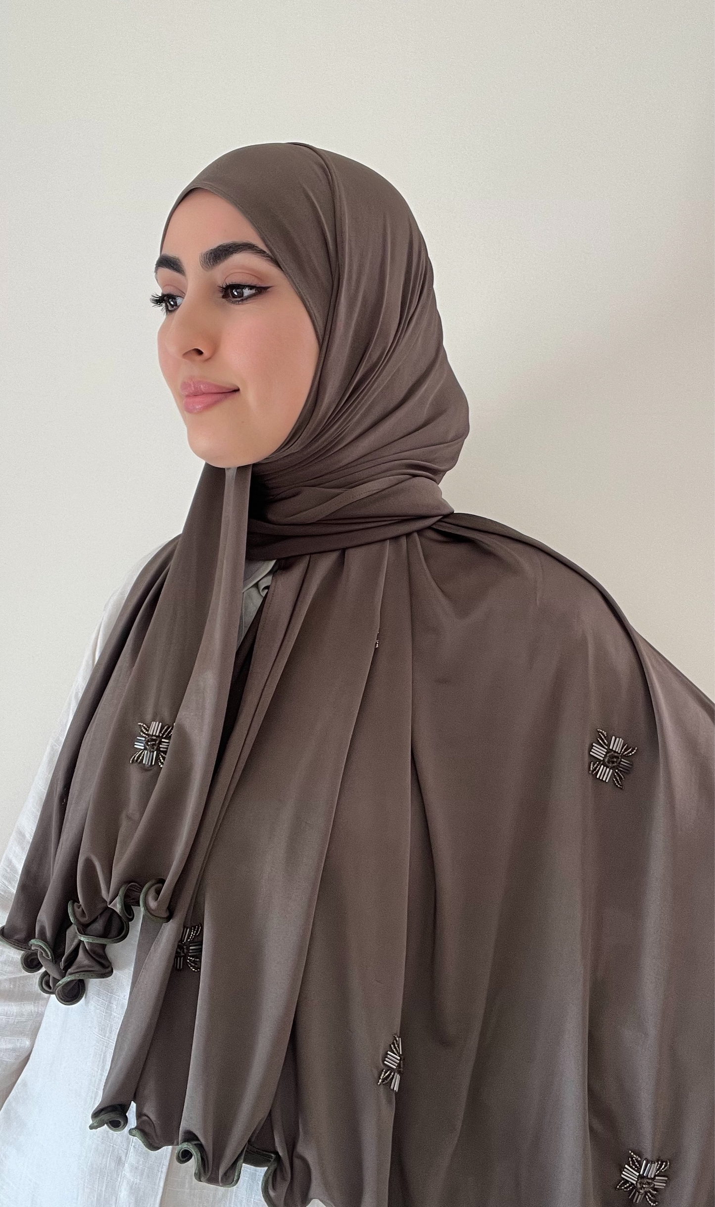 Brown princess hijab
