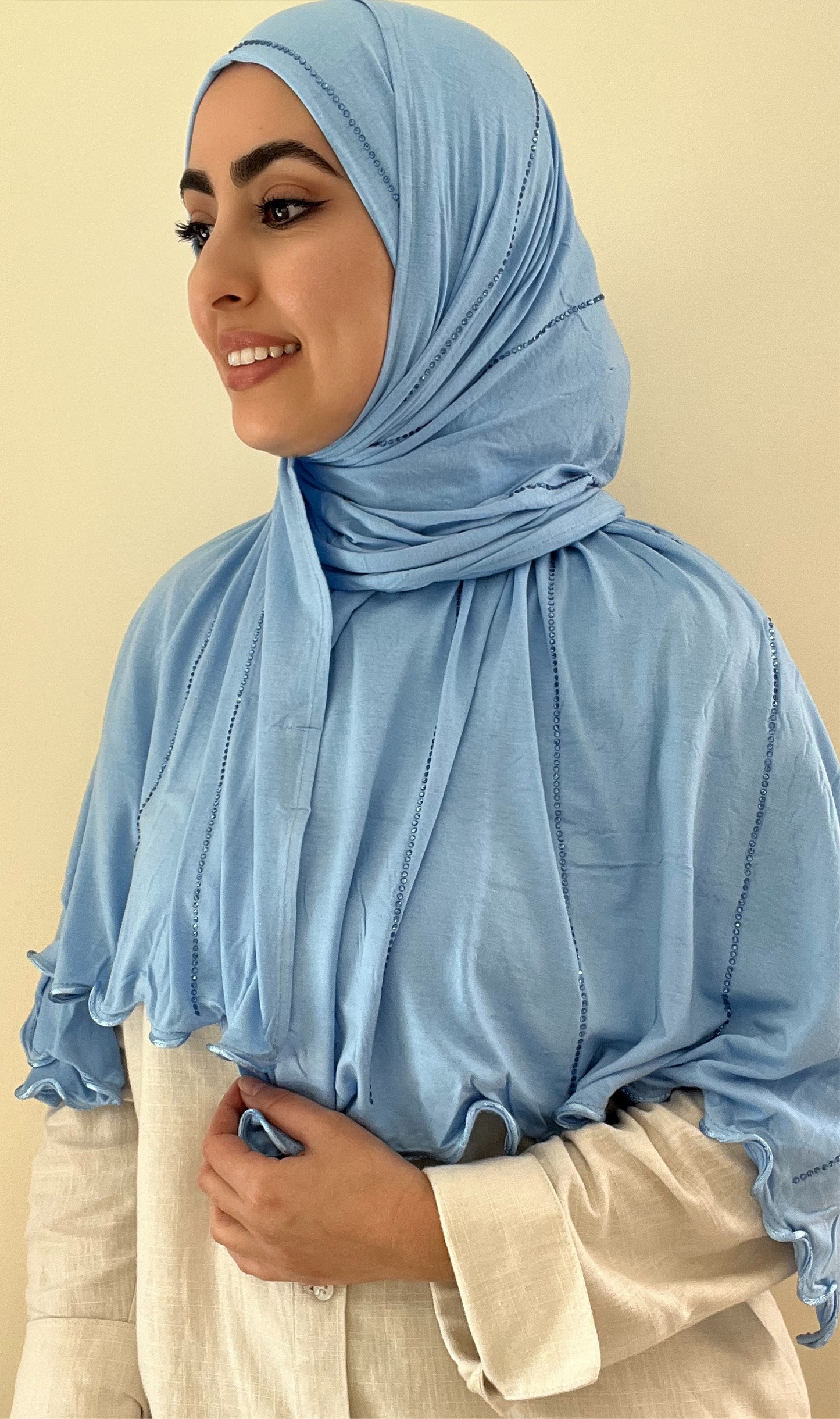 Hijab Shiny blue maya