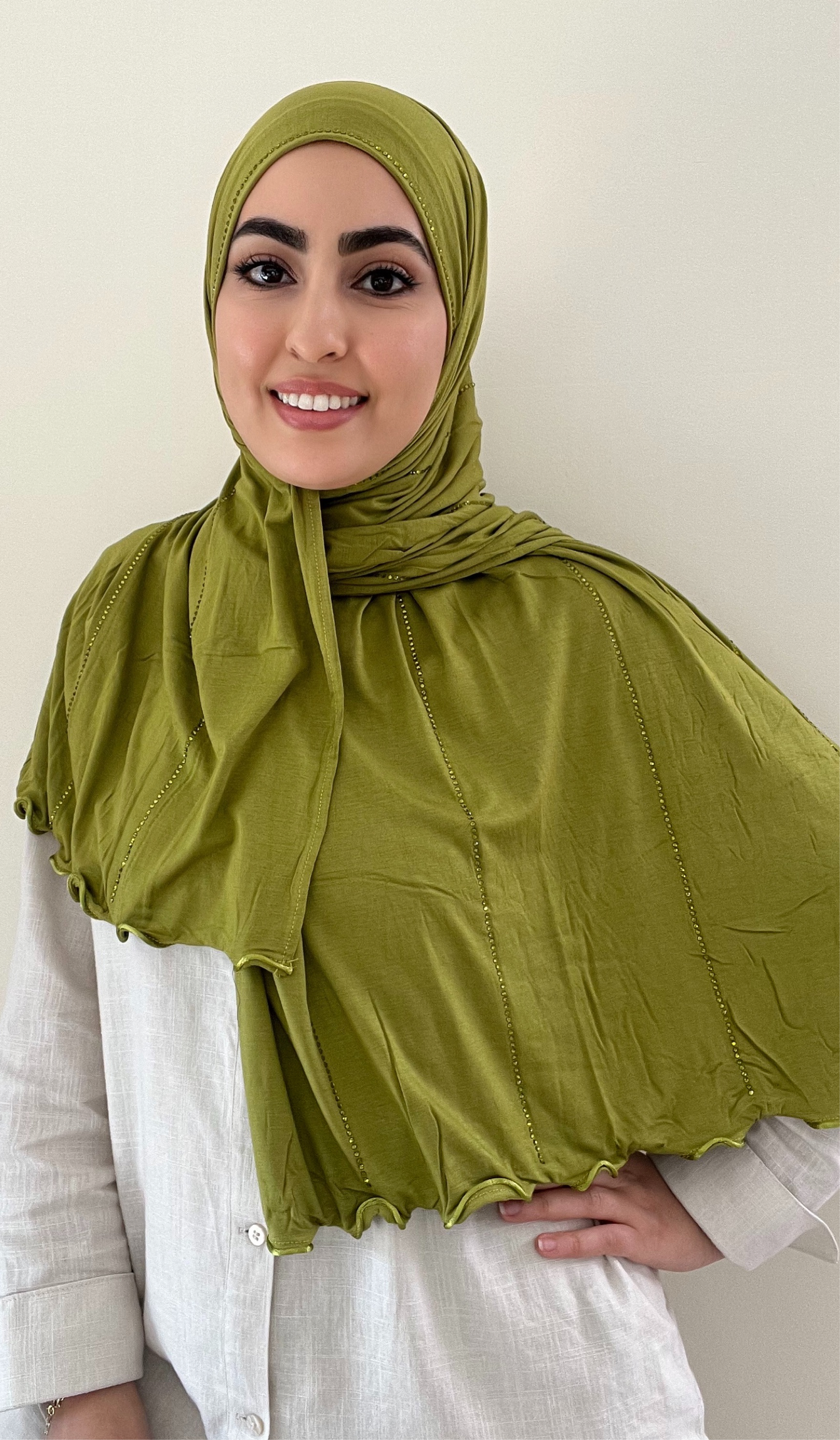 Shiny lime green hijab