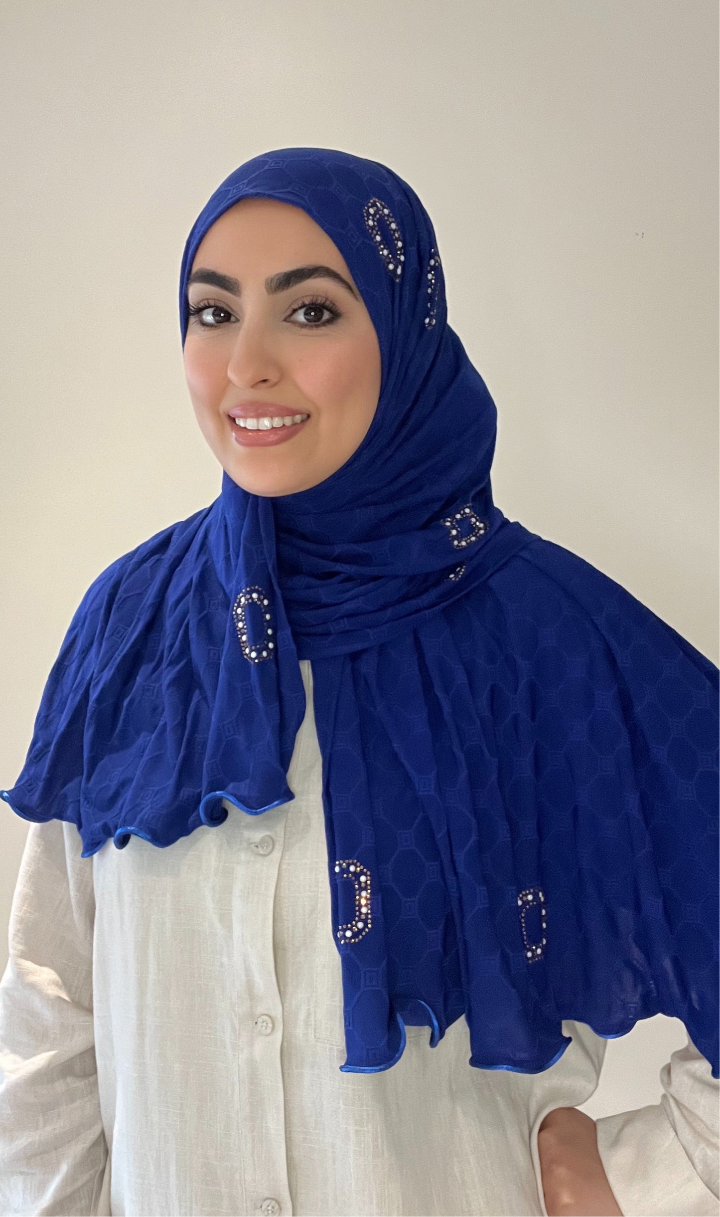 Hijab Monogram bleu électrique