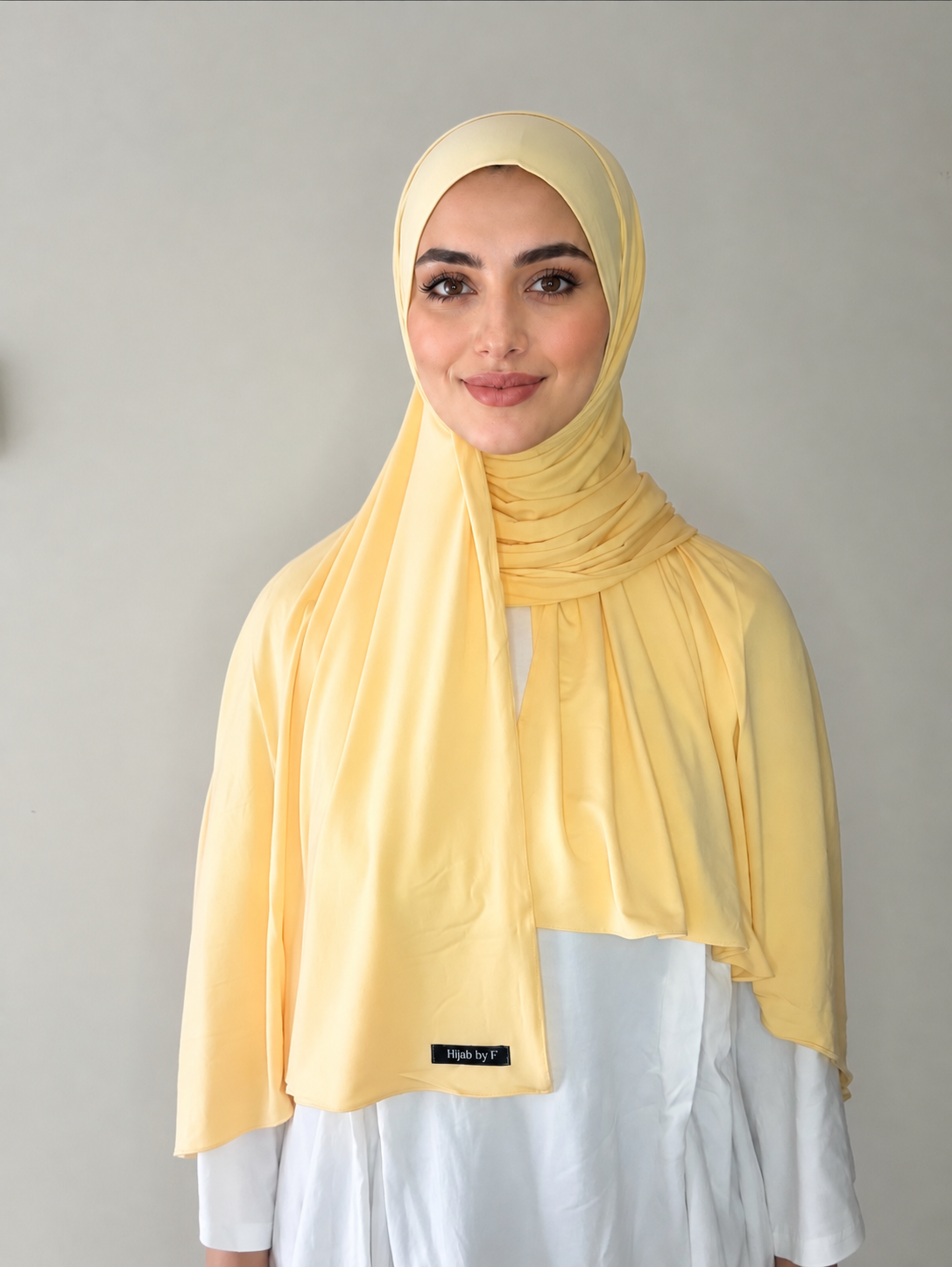Hijab a enfiler en bambou jaune