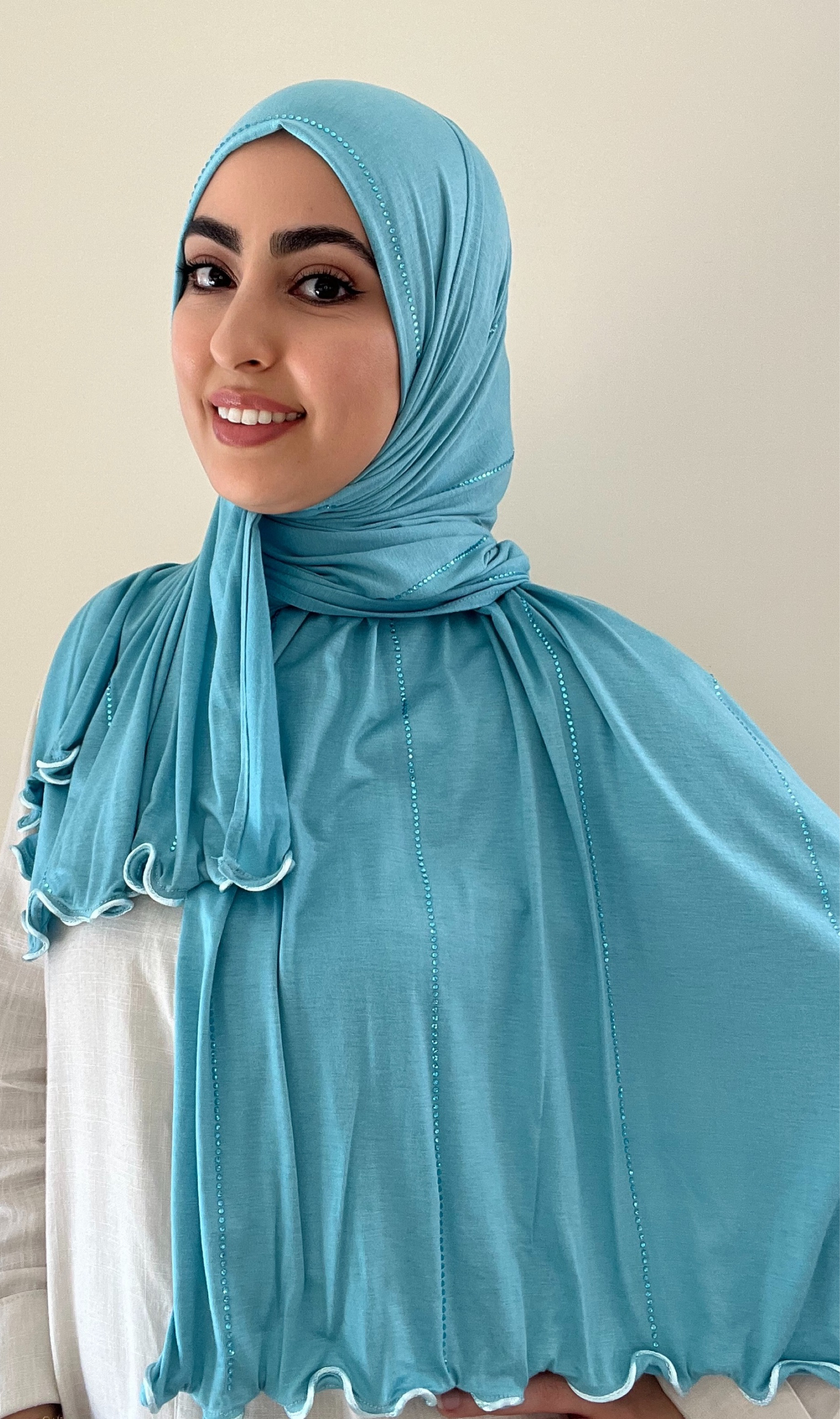 Tiffany Blue Shiny Hijab