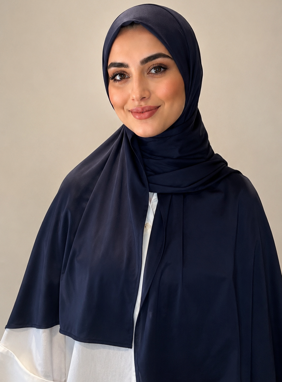 Hijab liquid jersey bleu marine