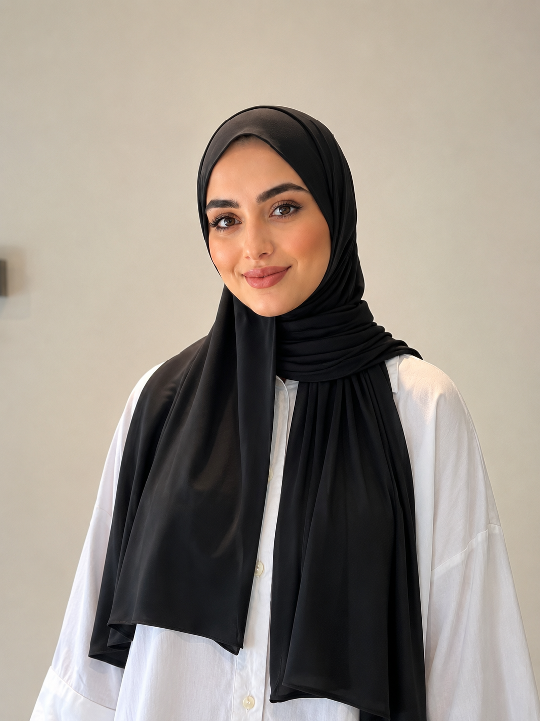 Hijab liquid jersey noir