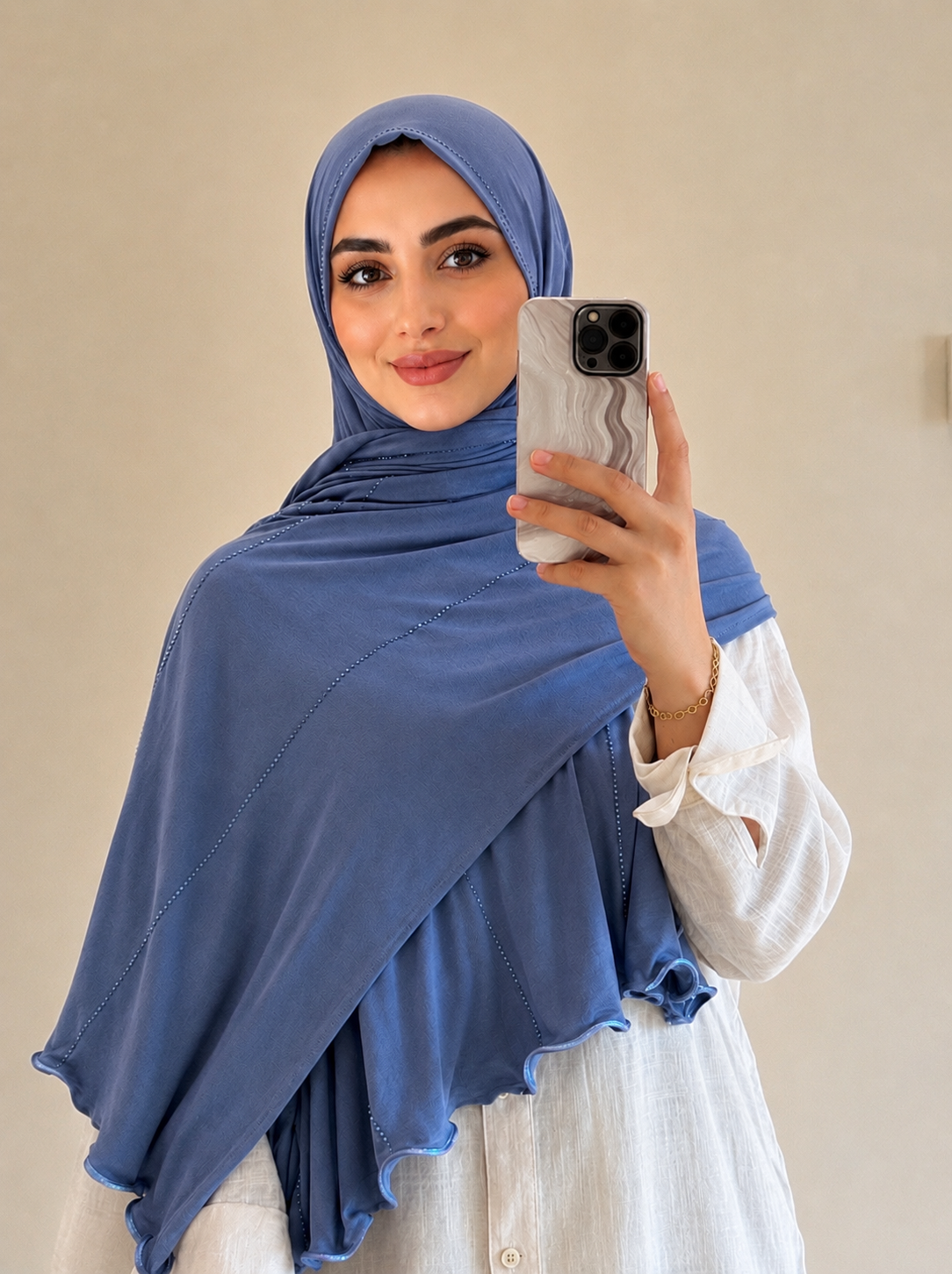 Hijab shiny bleu jean
