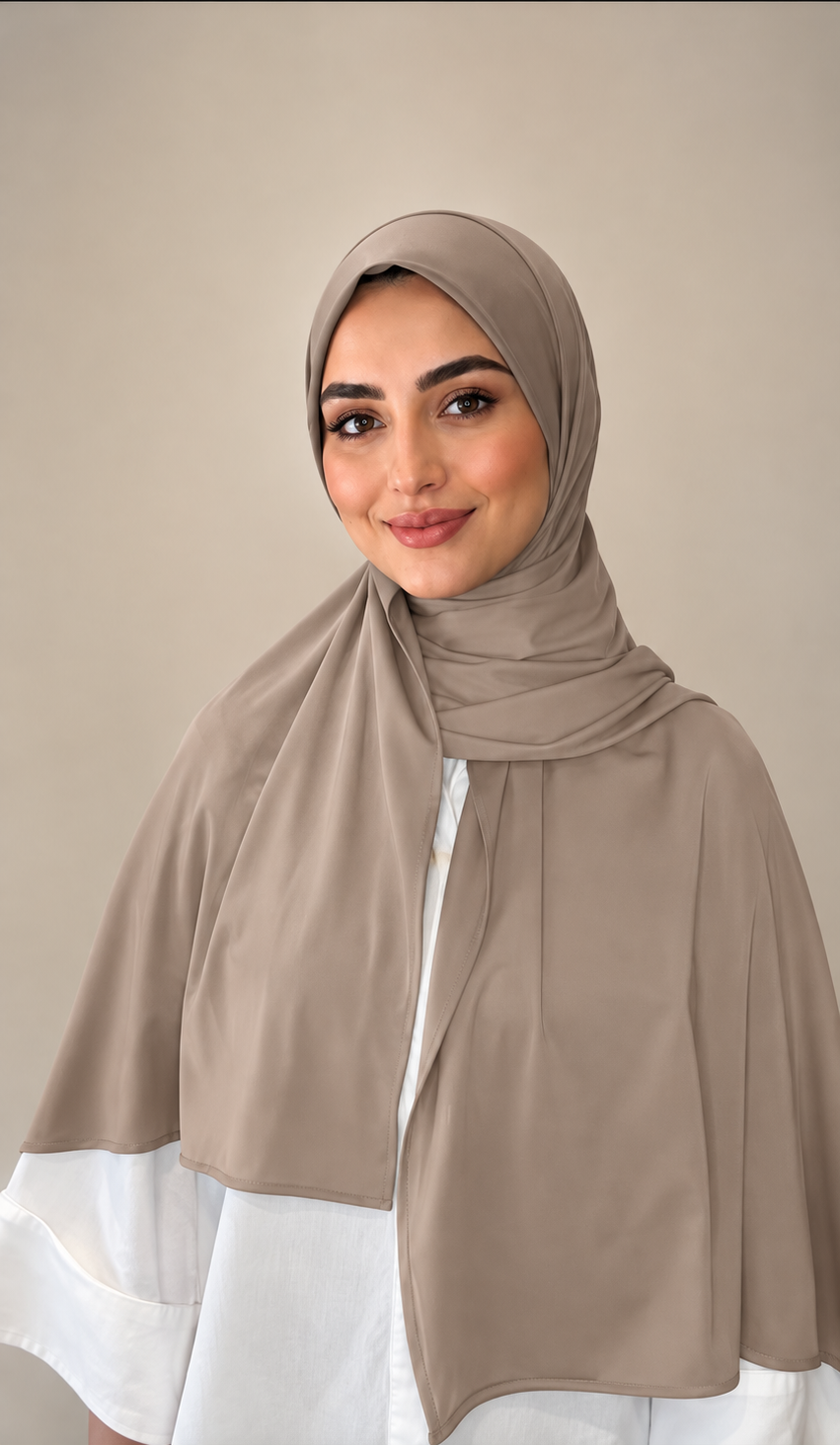 Hijab liquid jersey taupe