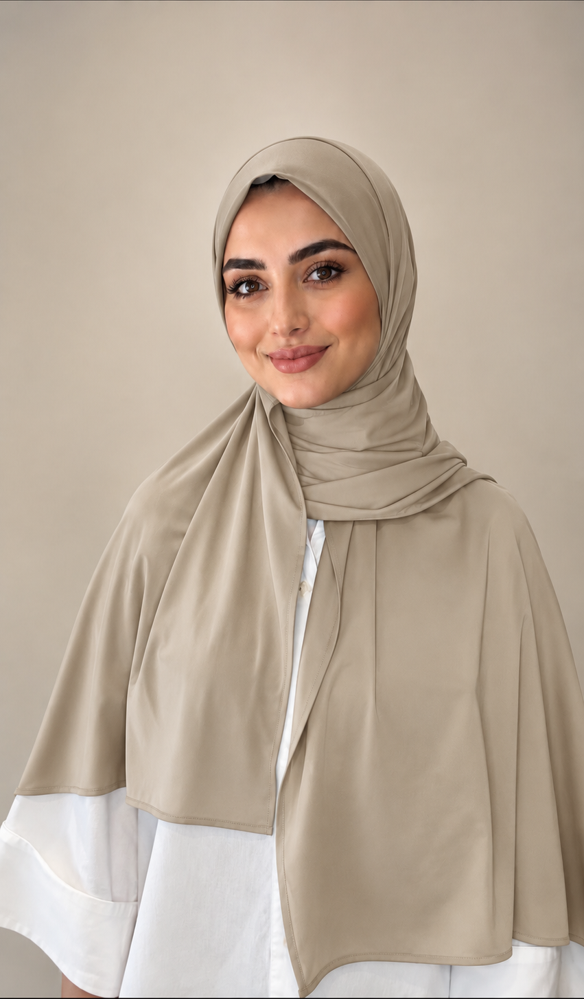 Hijab liquid jersey sable