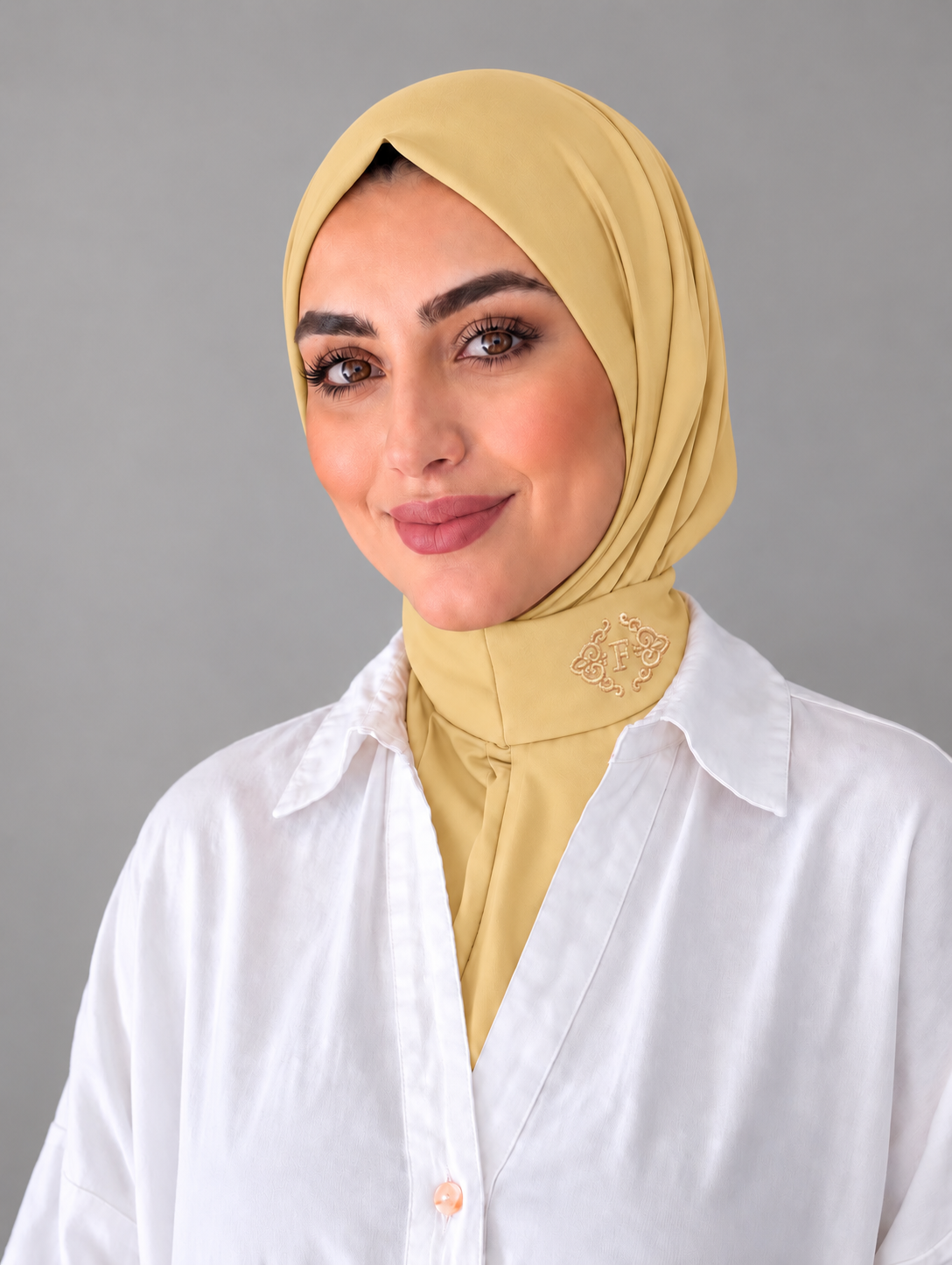 Hijab cagoule en jersey premium jaune beurre