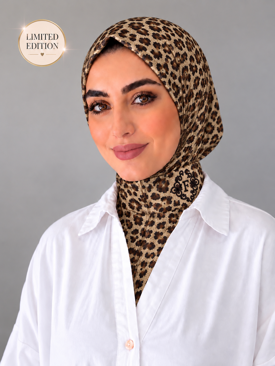 Hijab cagoule léopard en jersey premium