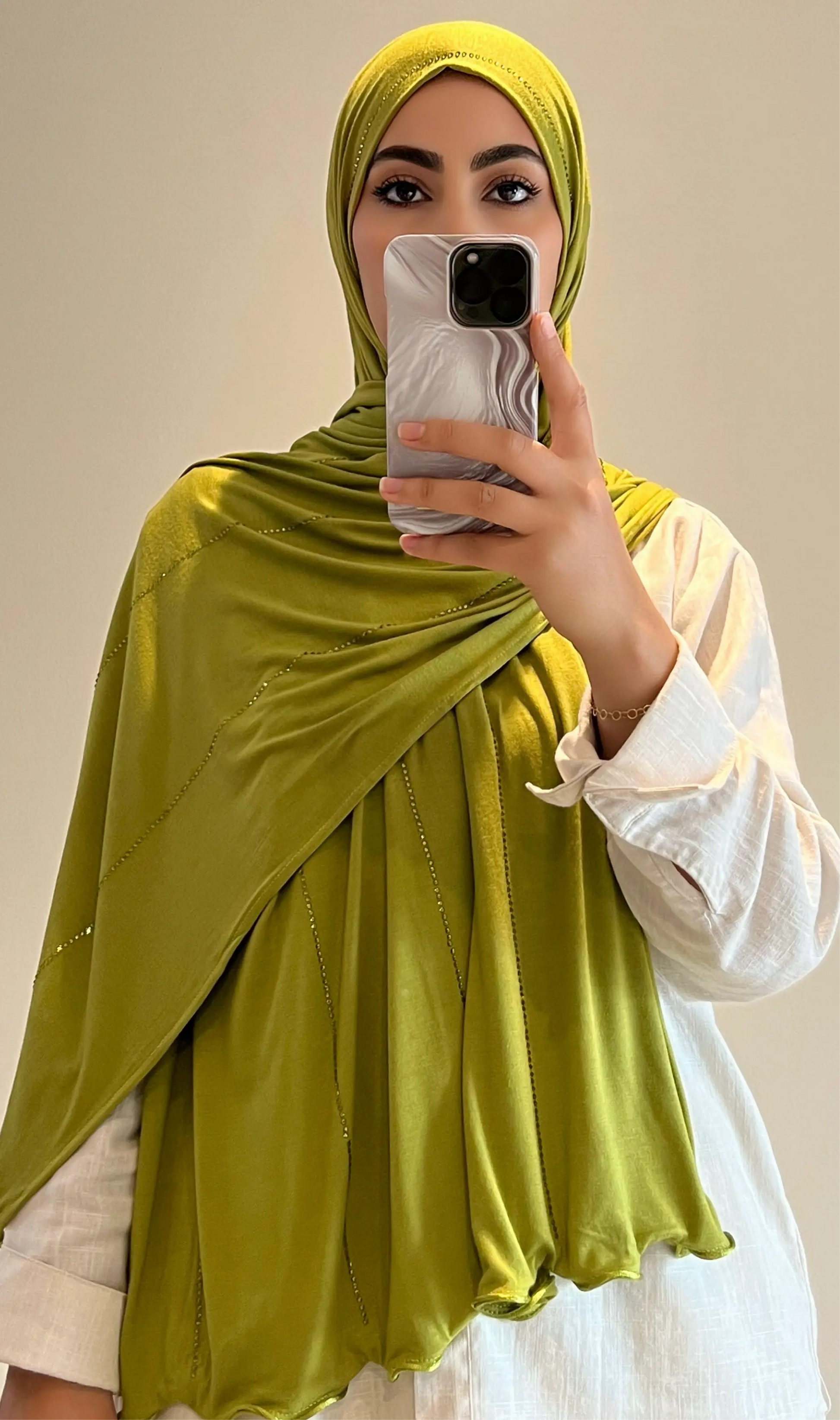 Hijab shiny vert lime - hijab by f 