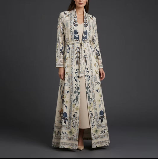 Kimono abaya accordéon jaune très clair 💫