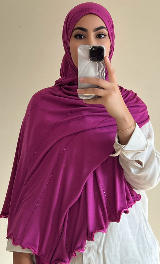 Hijab shiny rose fuchsia- hijab by f 