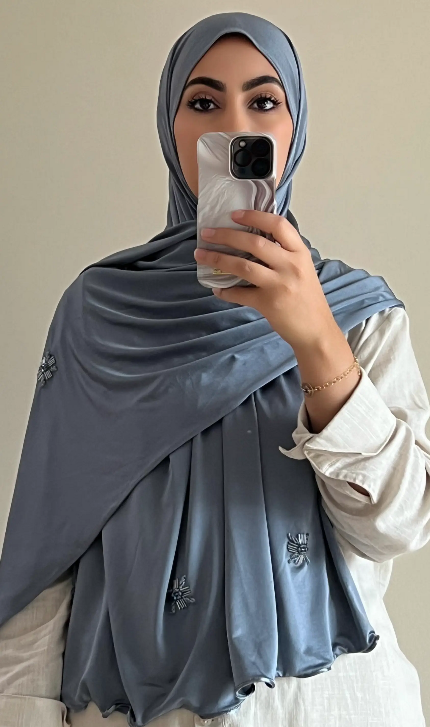 Hijab princess Gris bleuté