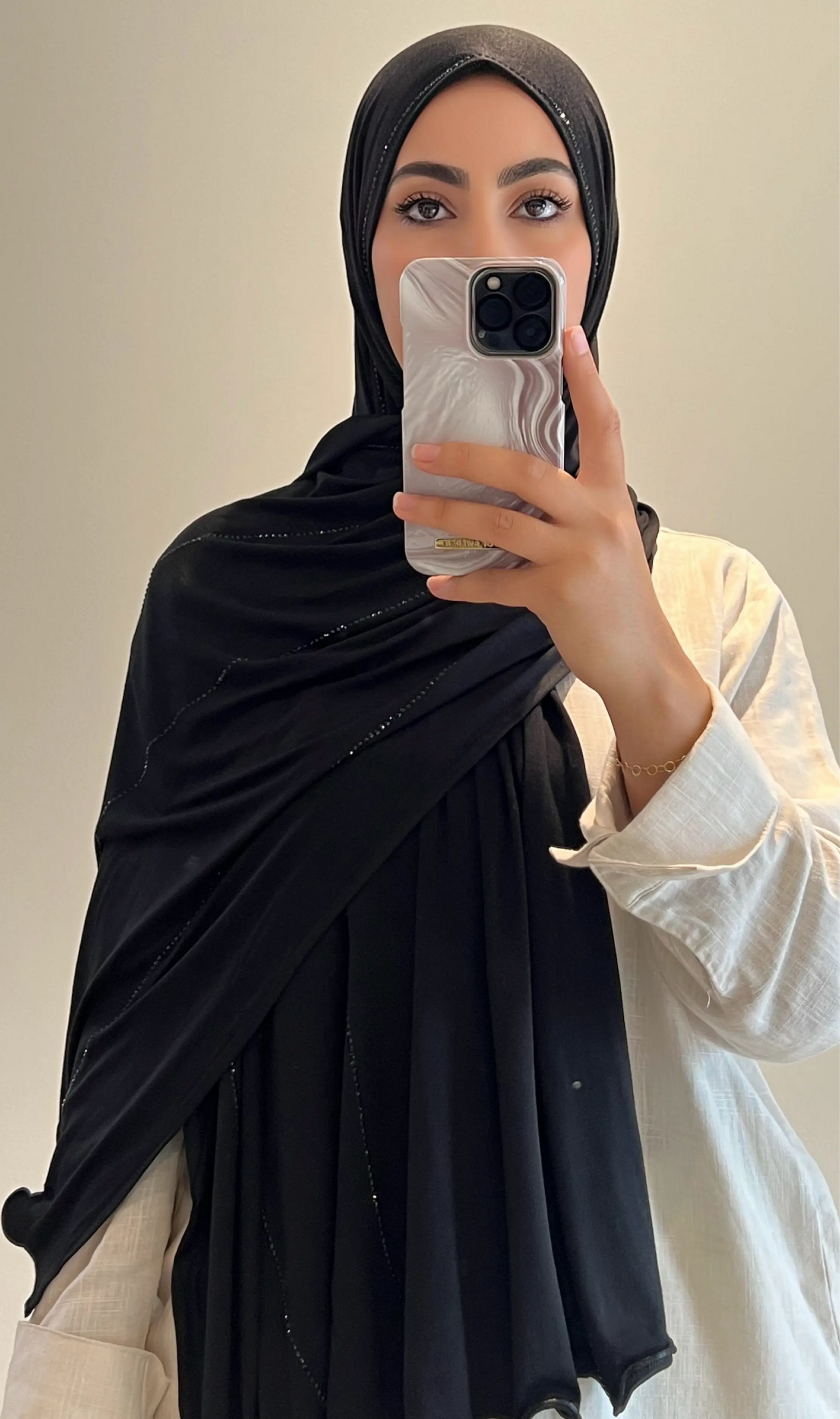 Hijab shiny noir - hijab by f 