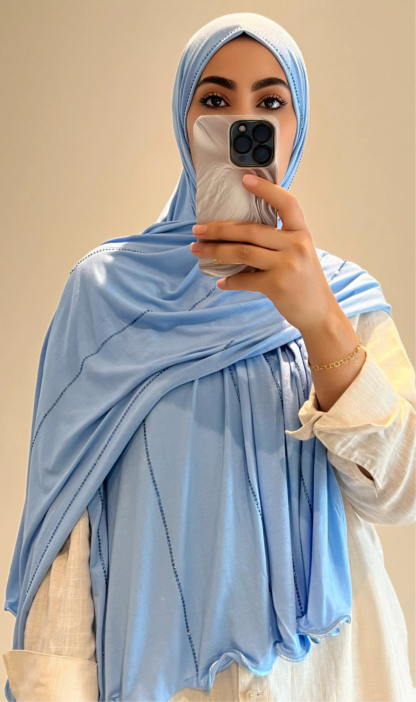 Hijab Shiny bleu maya