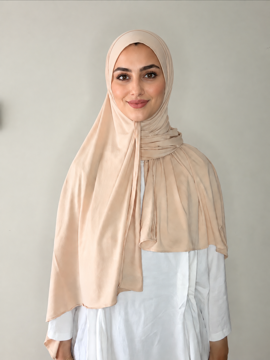 Hijab a enfiler en bambou beige