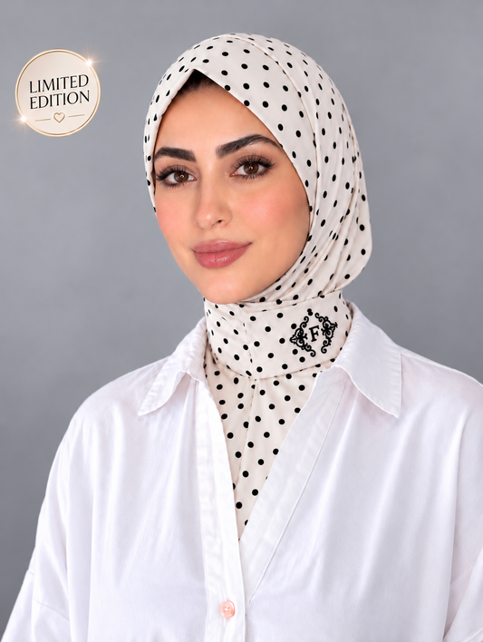 Hijab cagoule Polka Dots en jersey premium