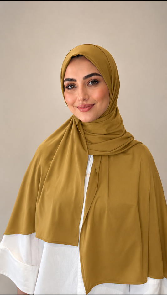 Hijab liquid jersey moutarde