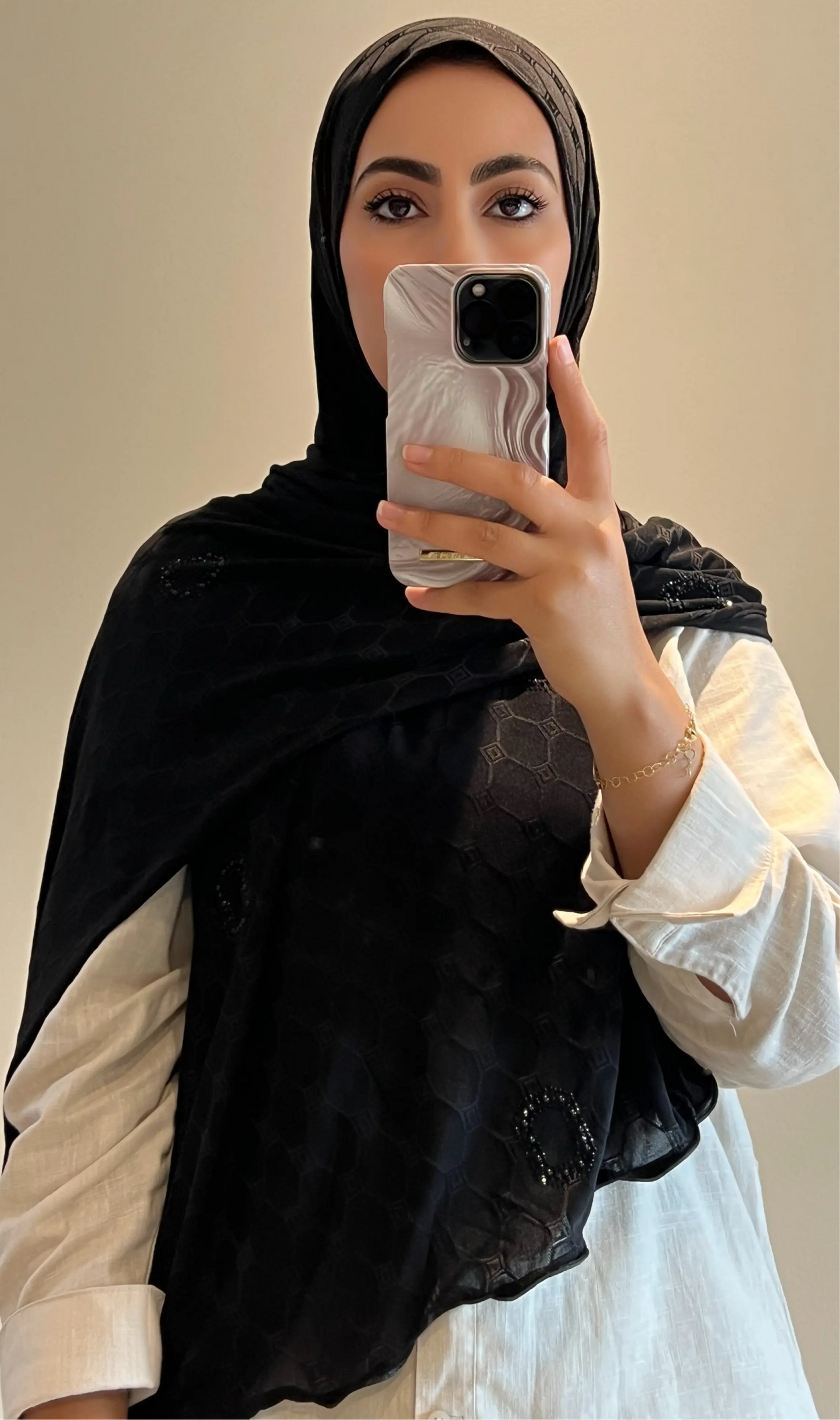 Hijab monogram noir - hijab by f 