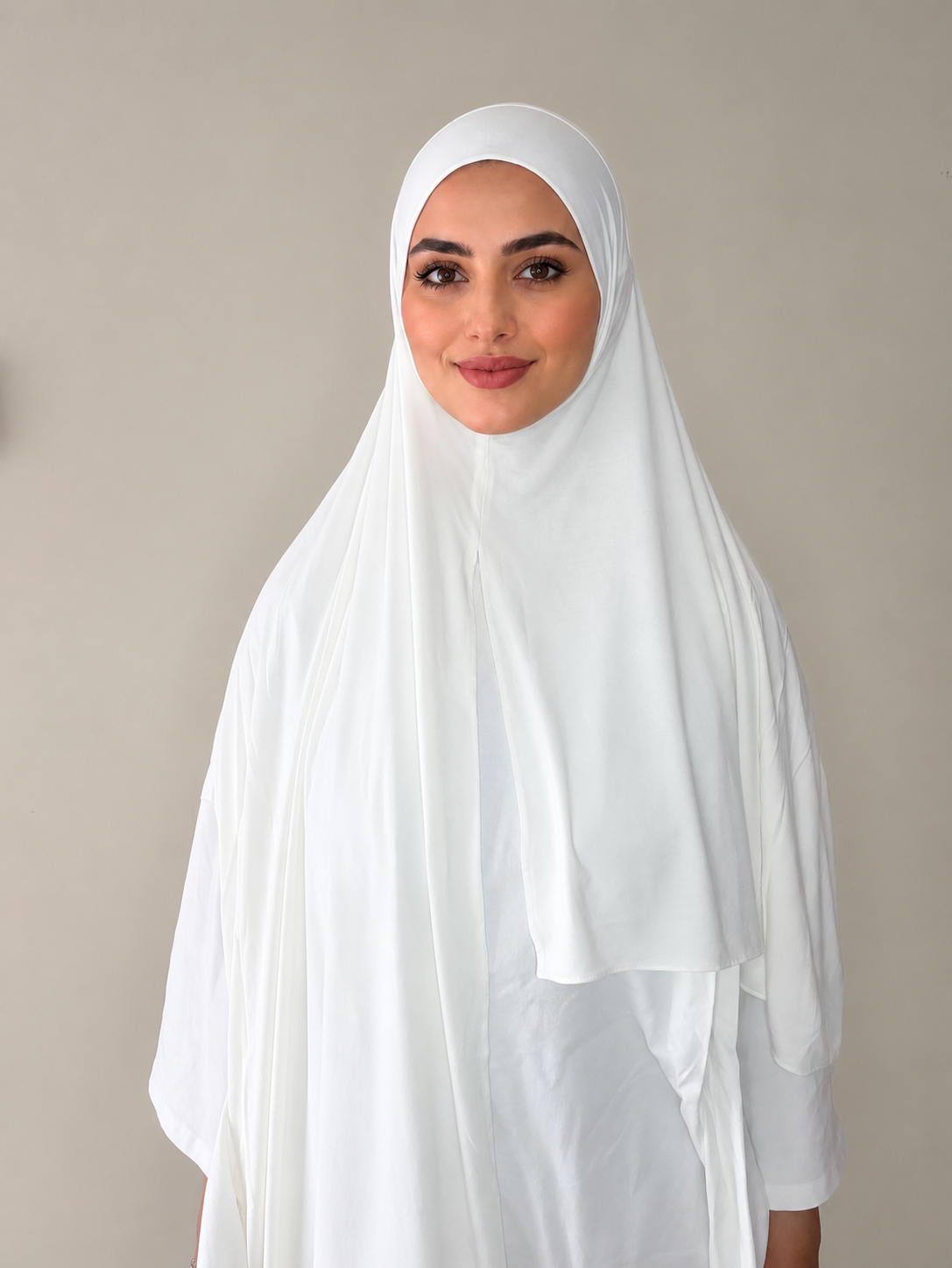 Hijab a enfiler en bambou blanc
