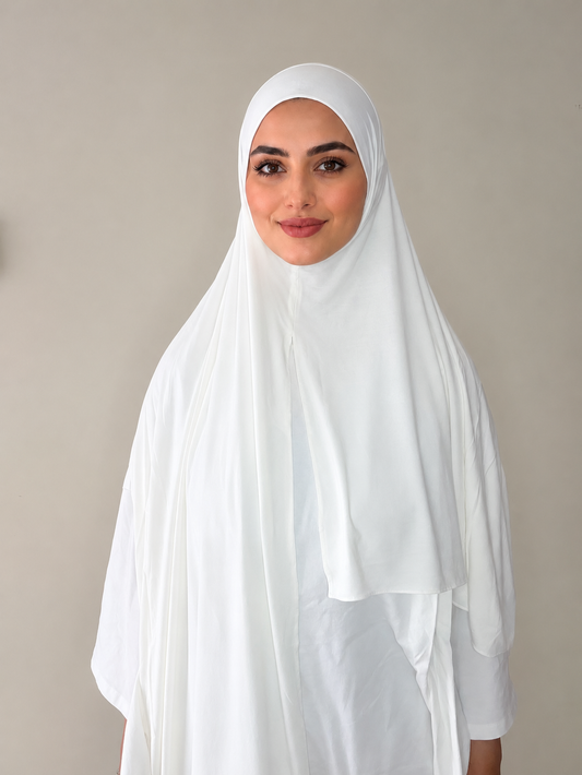 Hijab a enfiler en bambou blanc