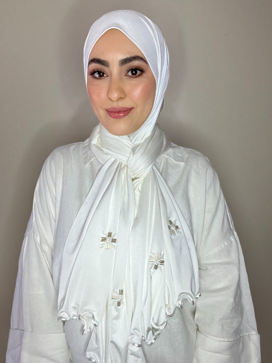 Hijab princess blanc