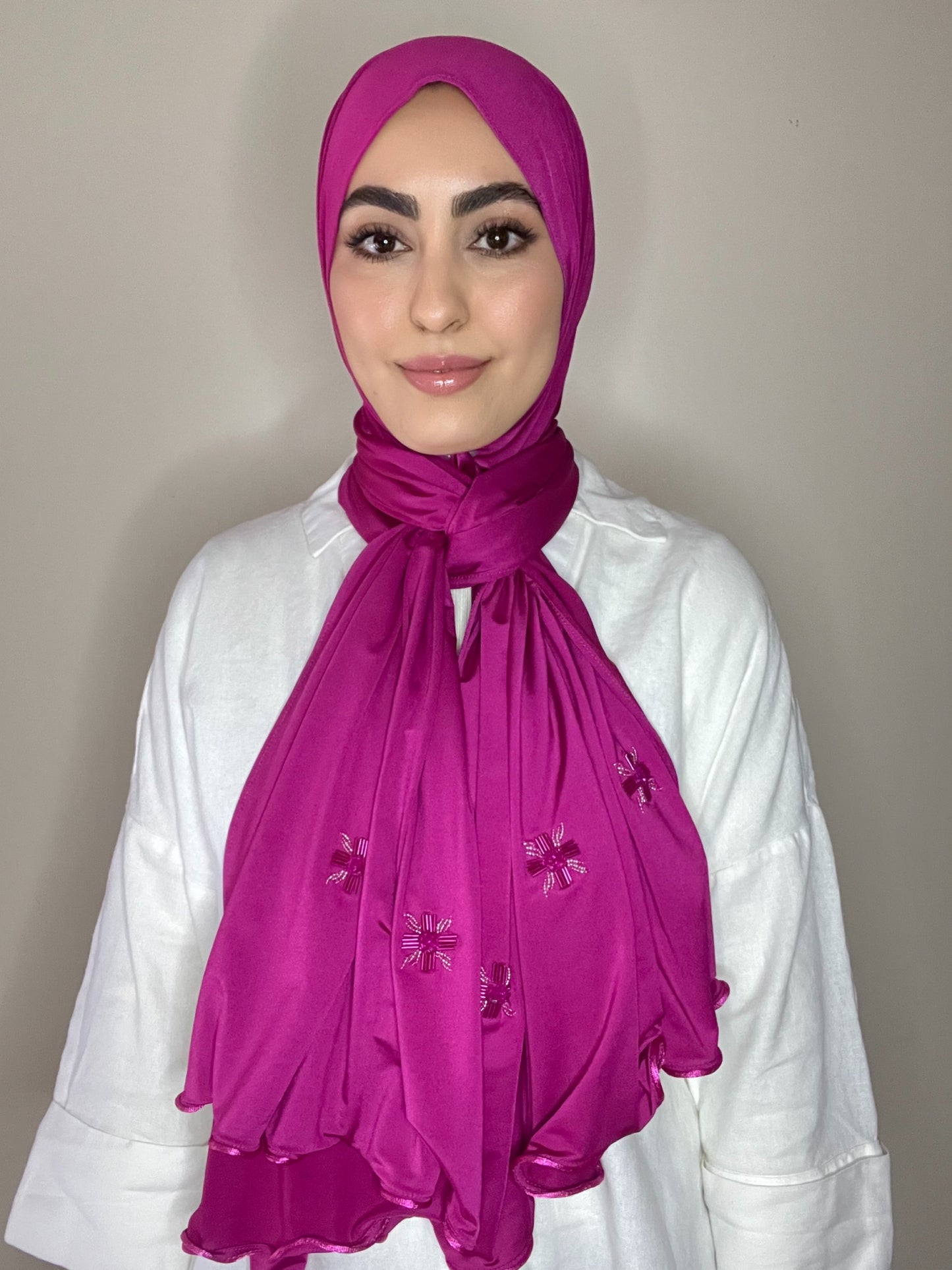 Hijab princess rose fuchsia