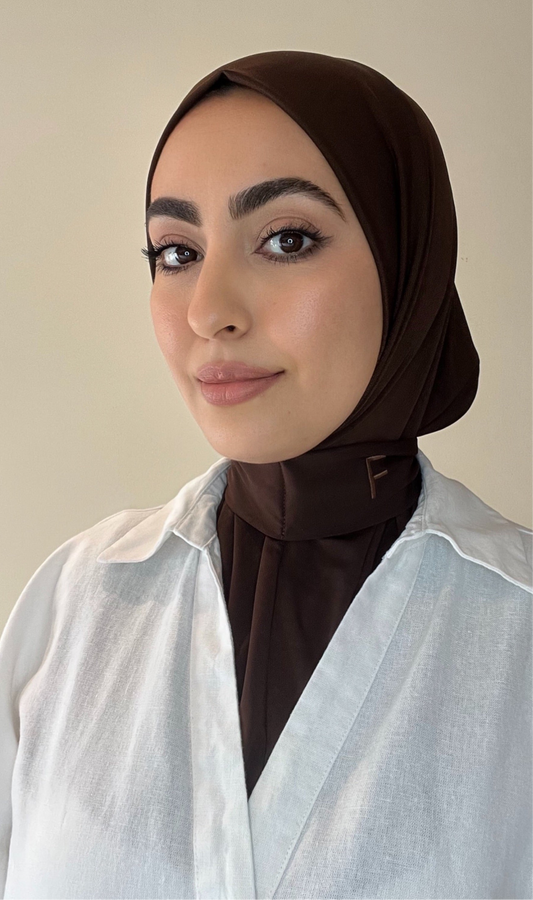 Hijab instant marron foncé
