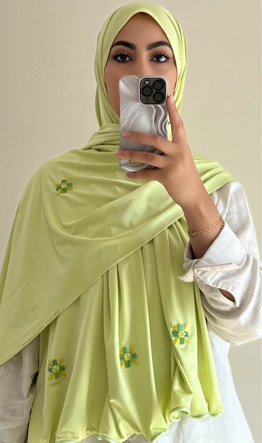 Hijab princess vert anis - hijab by f 