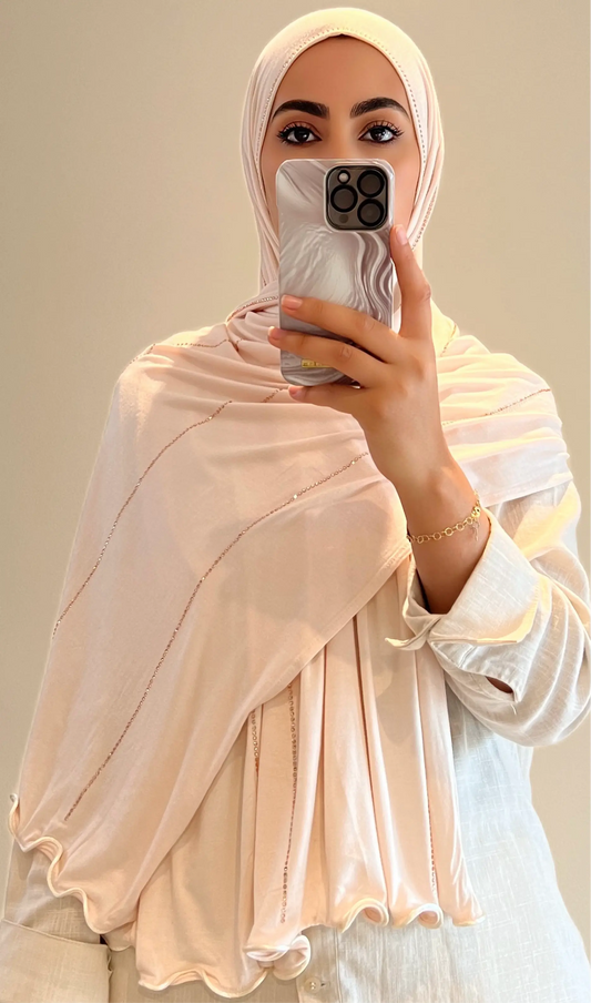 Hijab shiny crème - hijab by f 