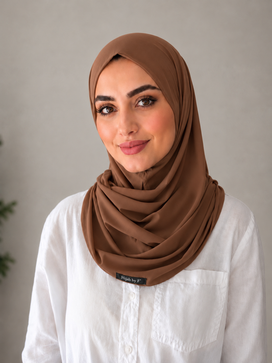 Hijab instant brun