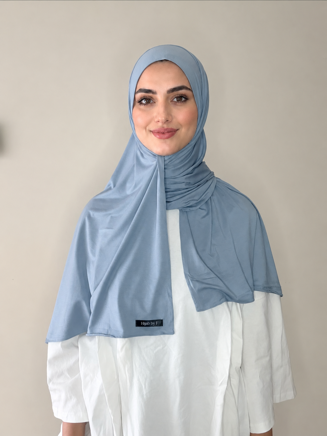 Hijab a enfiler en bambou bleu
