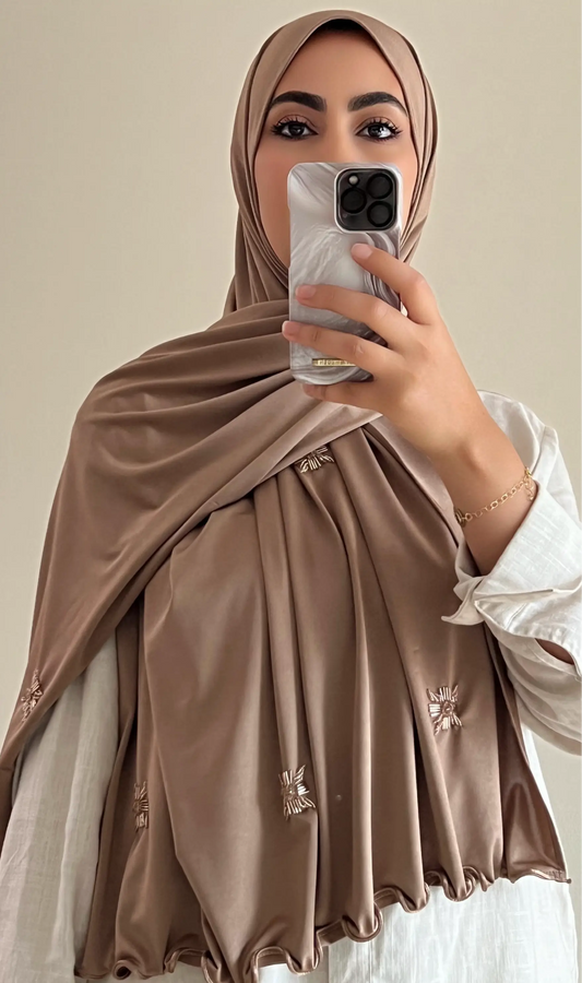 Hijab princess taupe- hijab by f 