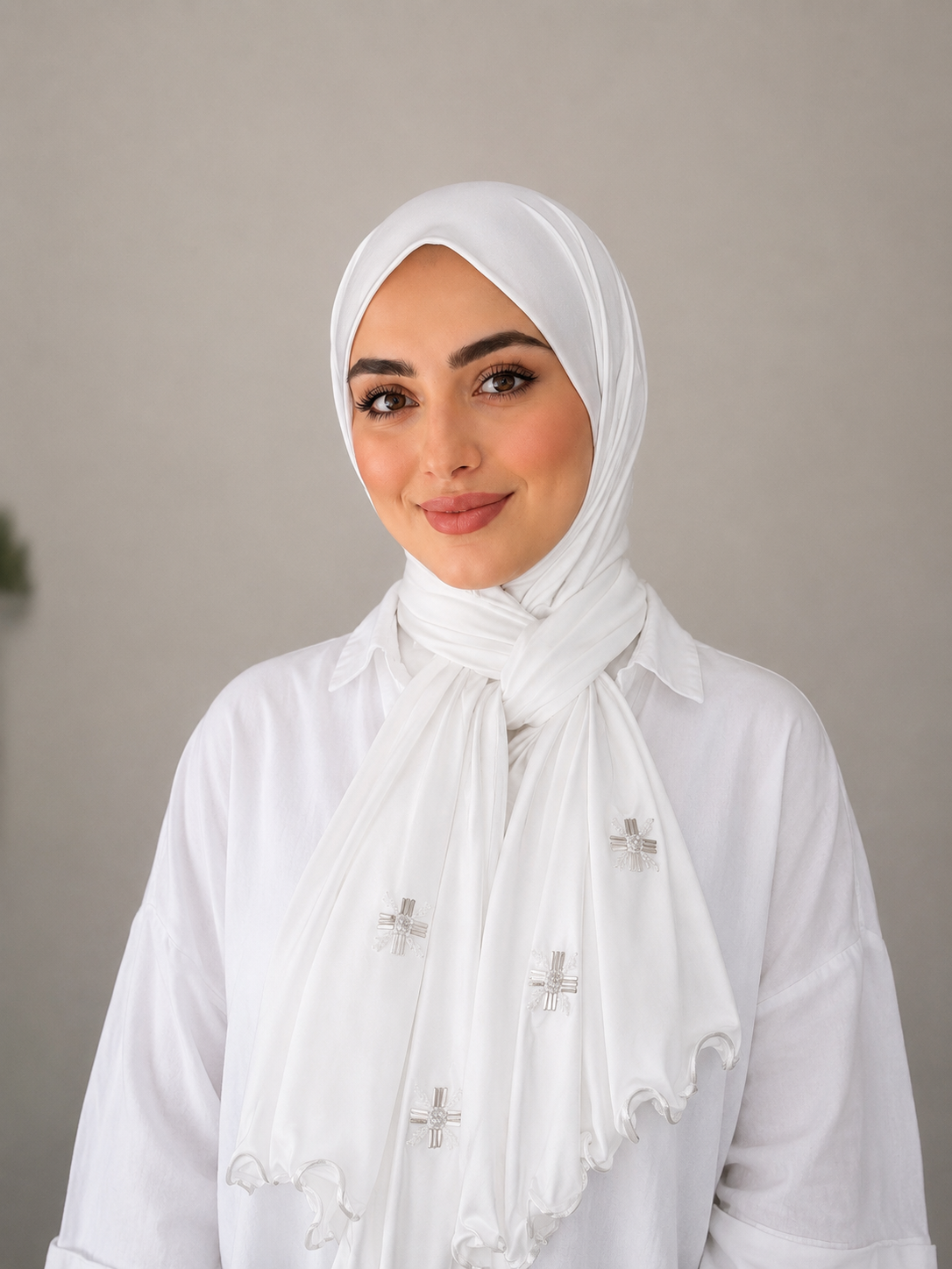 Hijab princess blanc