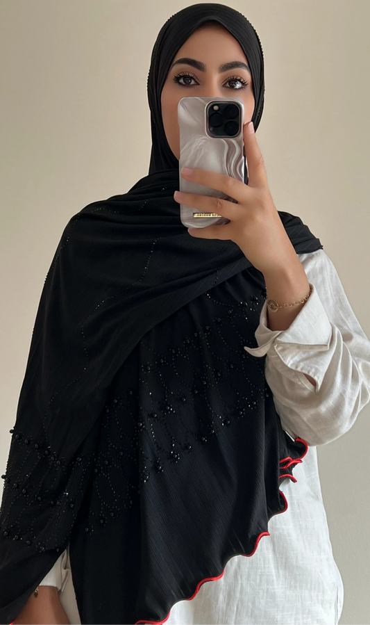 Hijab pearly noir - hijab by f 