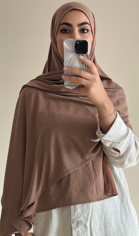 Hijab breathable brun