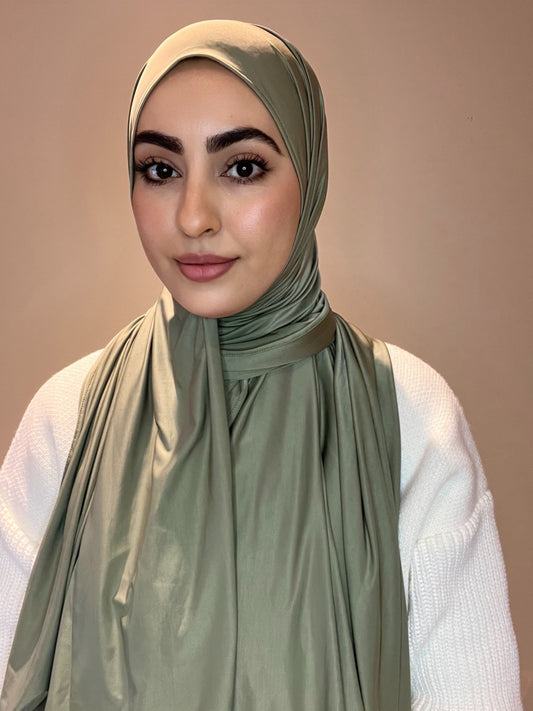 Hijab liquid jersey vert sauge
