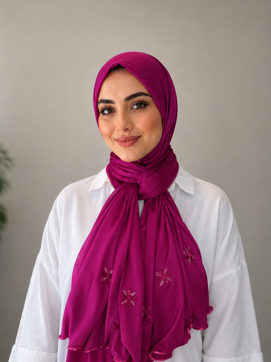 Fuchsia roze prinses hijab