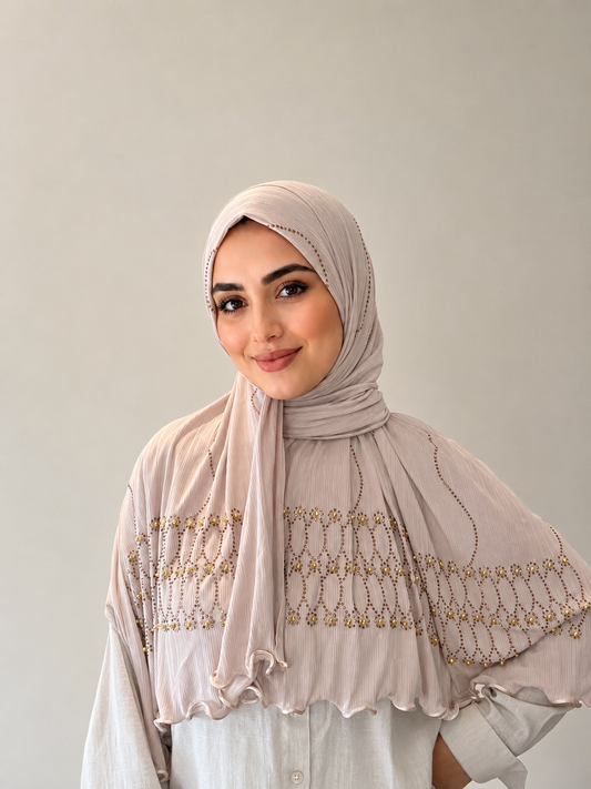 Hijab pearl crème