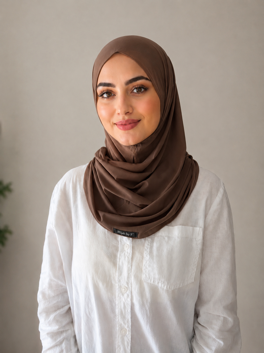 Hijab instant brun