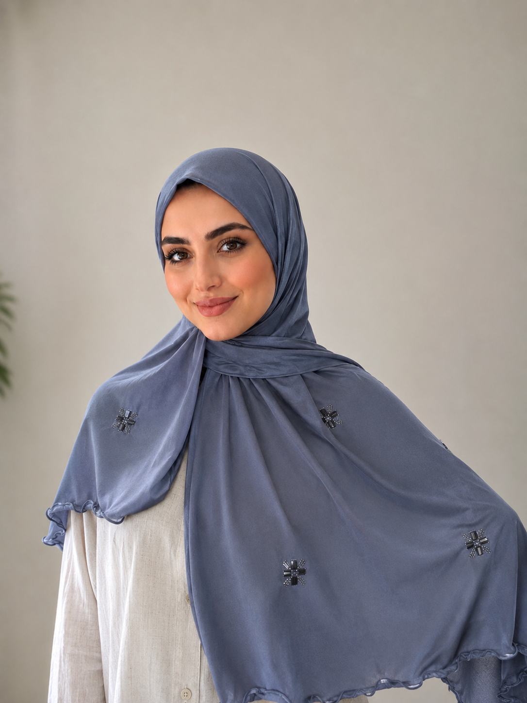 Hijab prinses Blauw grijs