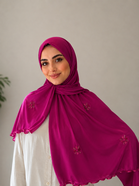 Hijab princess fuchsia pink