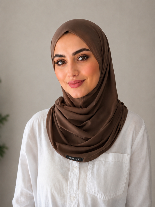 Hijab instant brun