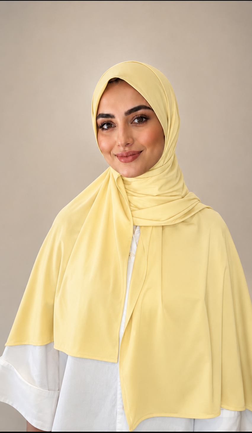 Hijab liquid jersey jaune