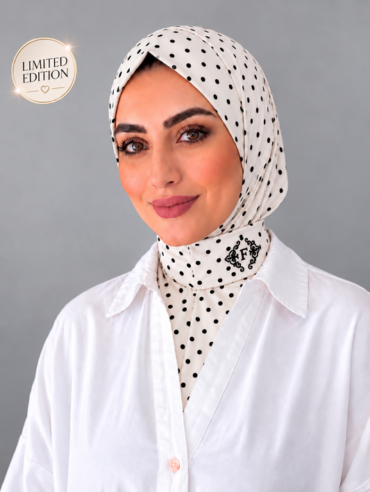 Hijab cagoule Polka Dots en jersey premium