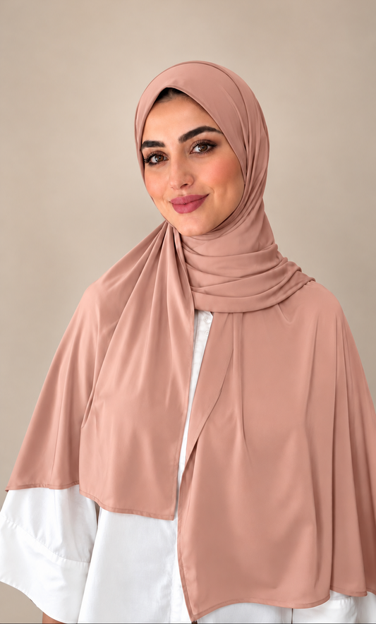 Hijab liquid jersey rose poudré