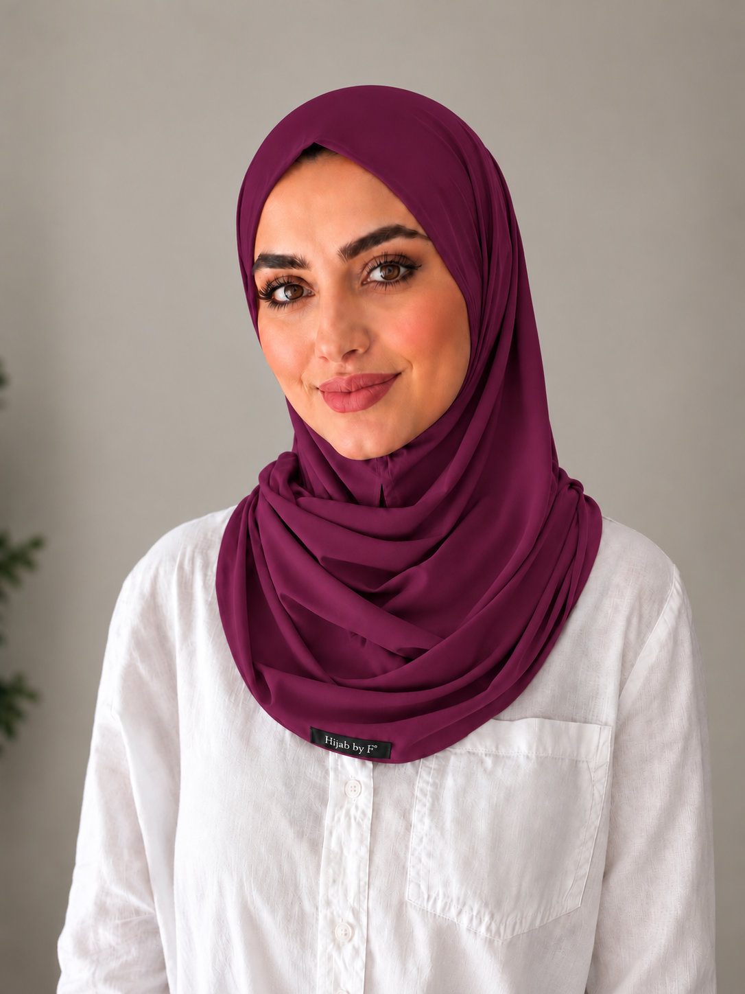 Hijab instant aubergine