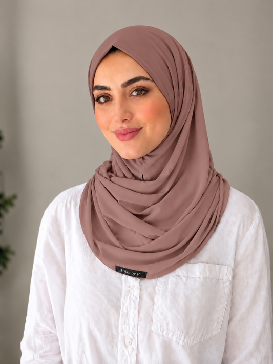 Hijab instant taupe rosé